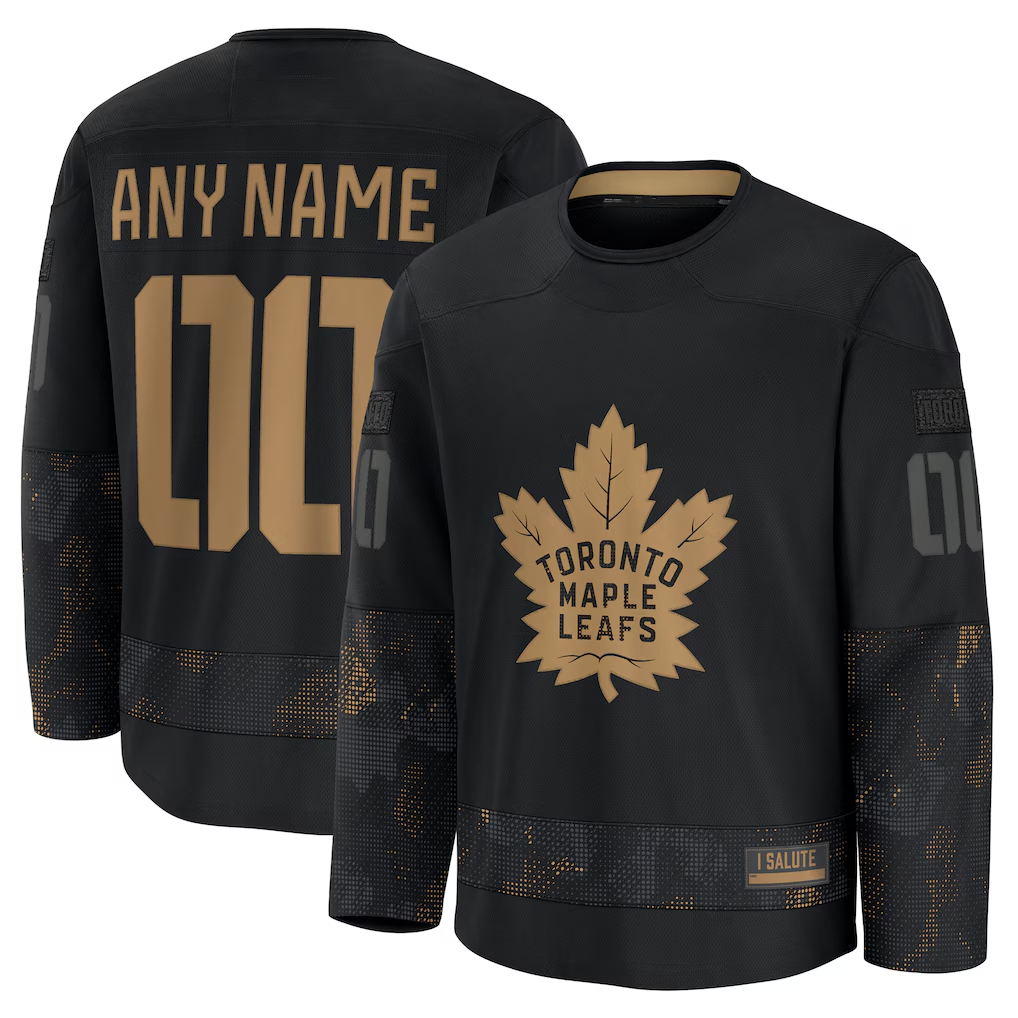 McAdo Custom TM.Leafs Black 2024 Military Appreciation Practice Jerseys