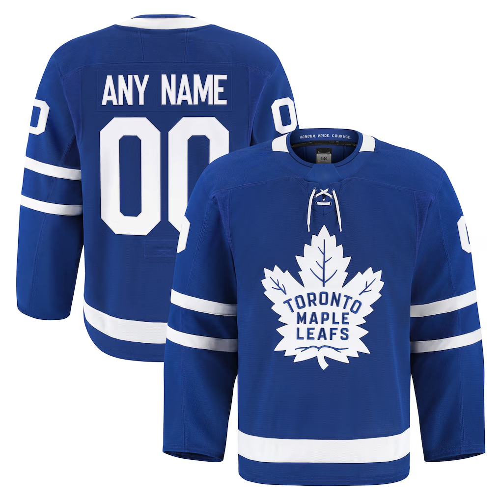 McAdo Custom TM.Leafs Blue Home Authentic Pro Jerseys
