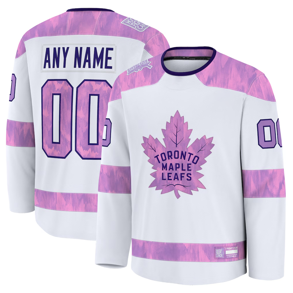 McAdo Custom TM.Leafs White 2024 Hockey Fights Cancer Practice Jerseys