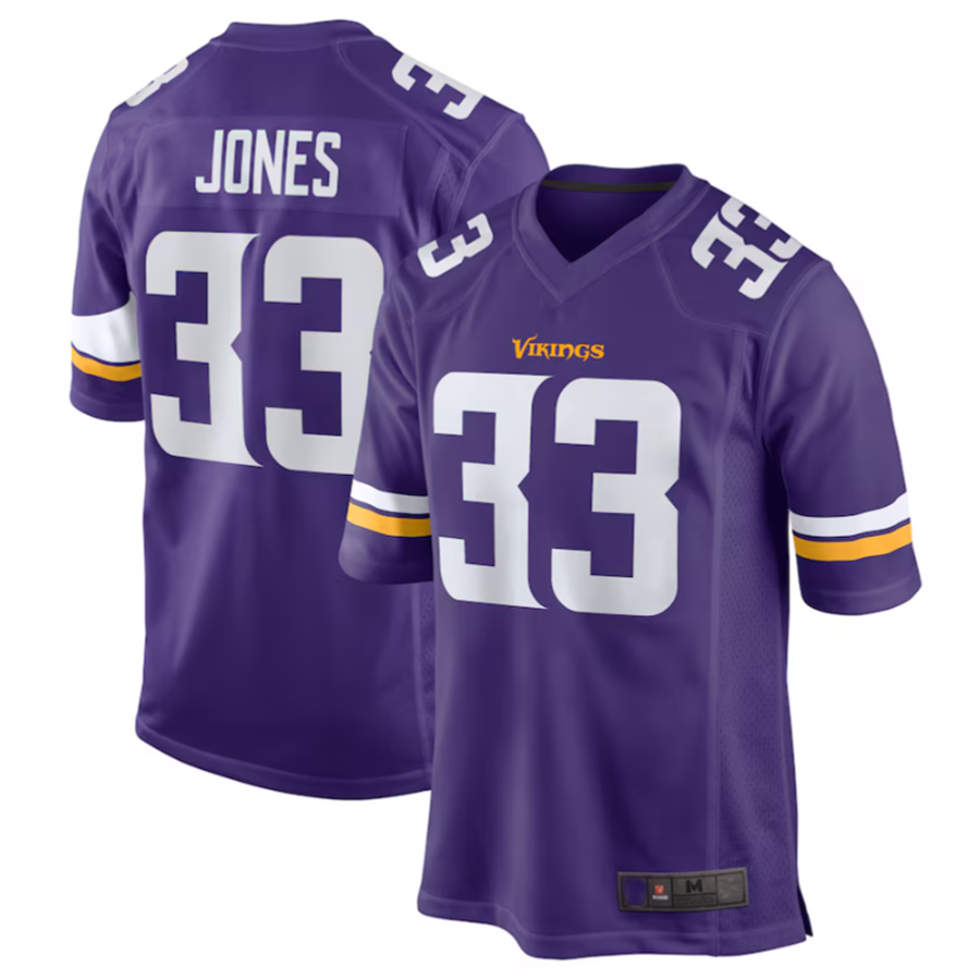 McAdo MN.Vikings #33 Aaron Jones Purple Game Player Jersey Stitched American Stitched Jerseys