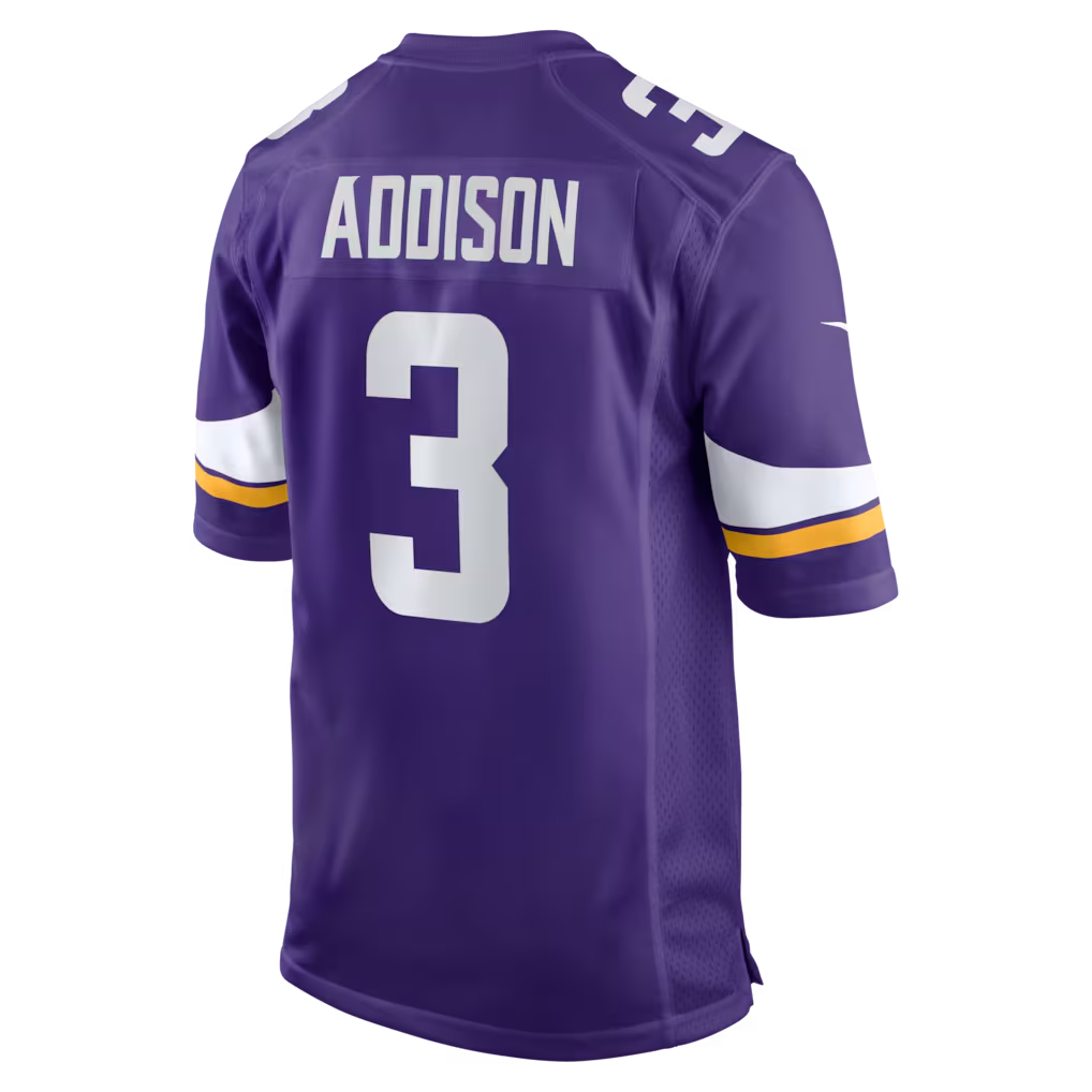 McAdo MN.Vikings #3 Jordan Addison Purple Game Stitched Jerseys