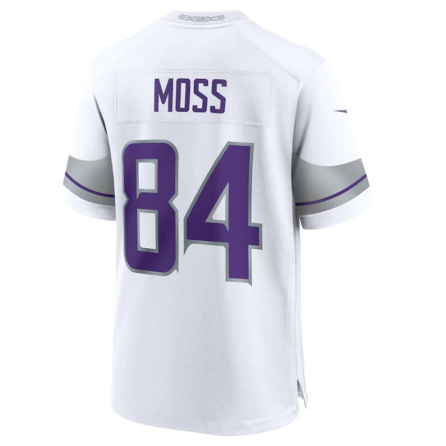 McAdo MN.Vikings #84 Randy Moss White Alternate Retired Player Game Jersey American Stitched Jerseys