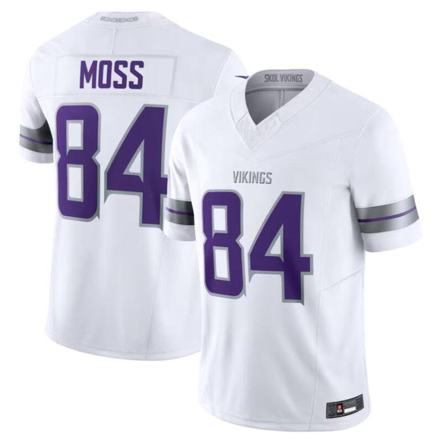 McAdo MN.Vikings #84 Randy Moss White Alternate Retired Player Game Jersey American Stitched Jerseys