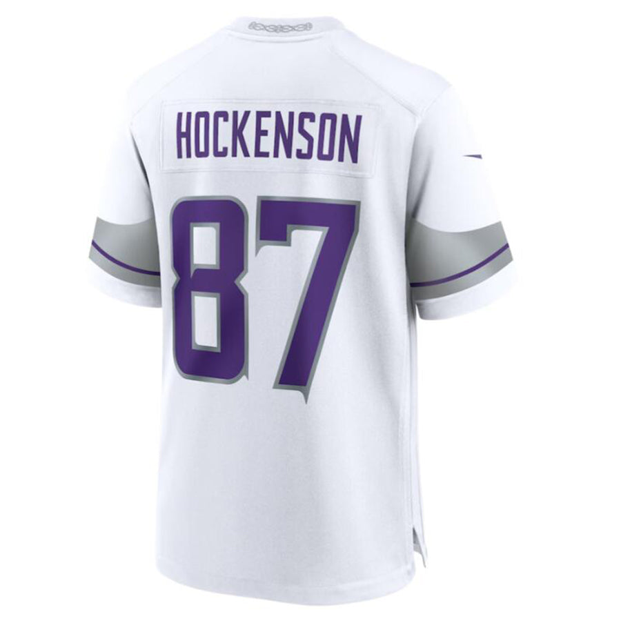 McAdo MN.Vikings #87 T.J. Hockenson White Alternate Game Player Jersey American Stitched Jerseys