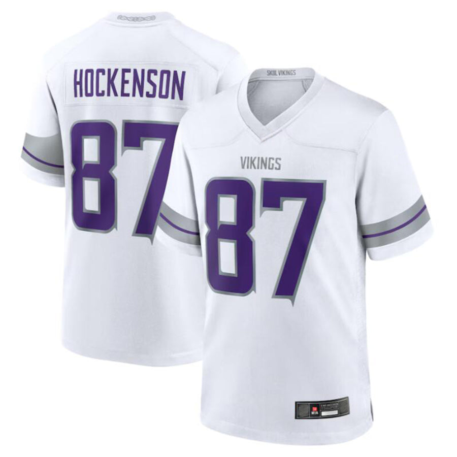 McAdo MN.Vikings #87 T.J. Hockenson White Alternate Game Player American Stitched Jerseys