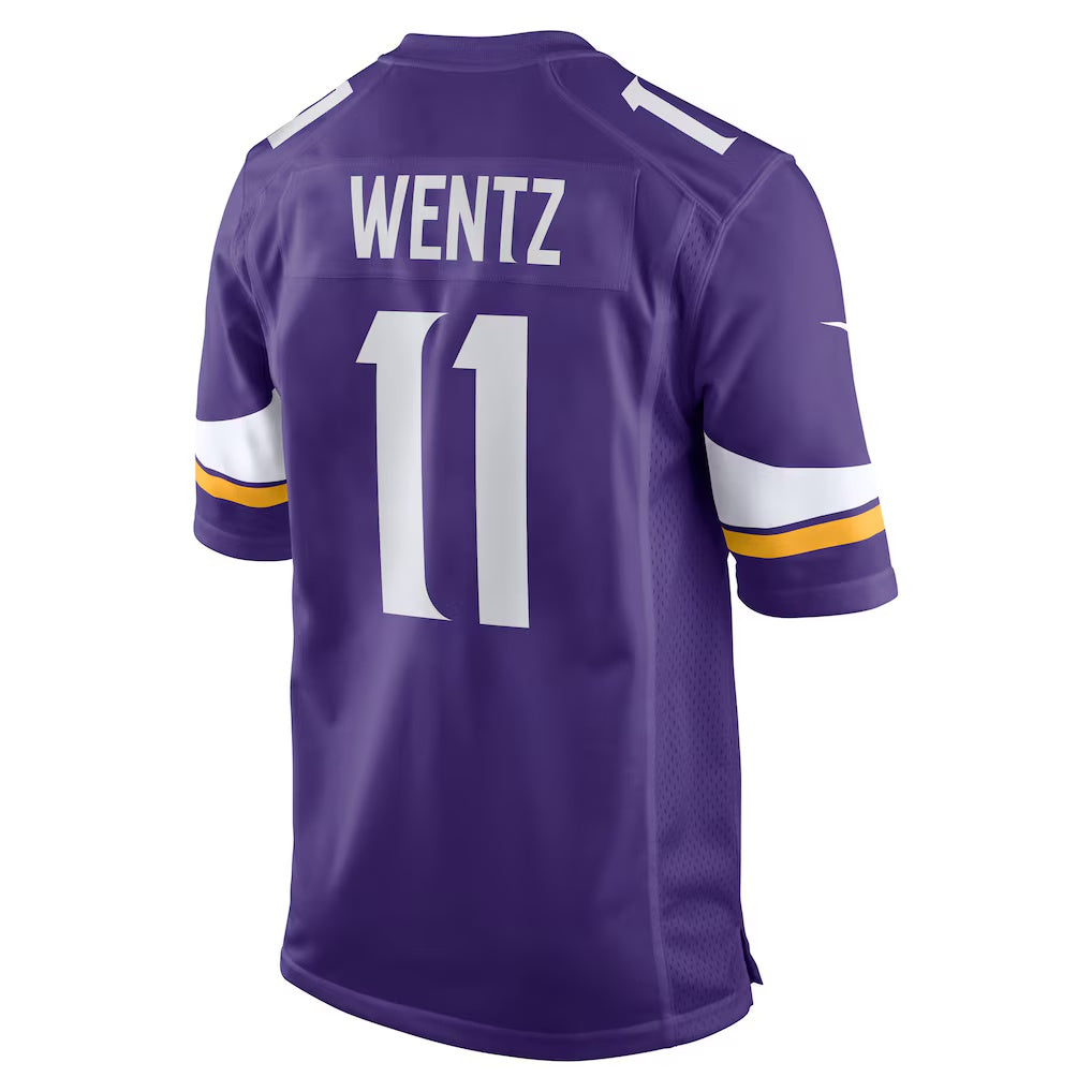 McAdo MN.Vikings #11 Carson Wentz Purple Team Game Stitched Jerseys