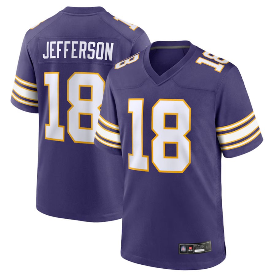 McAdo MN.Vikings #18 Justin Jefferson Purple Vapor F.U.S.E. Limited Stitched Jerseys