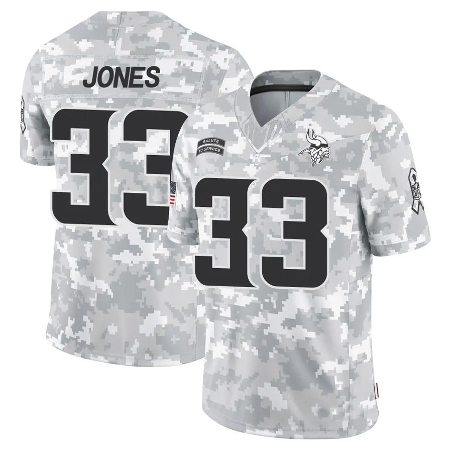 McAdo MN.Vikings #33 Aaron Jones Player Arctic Camo Salute to Service Limited Stitched Jerseys