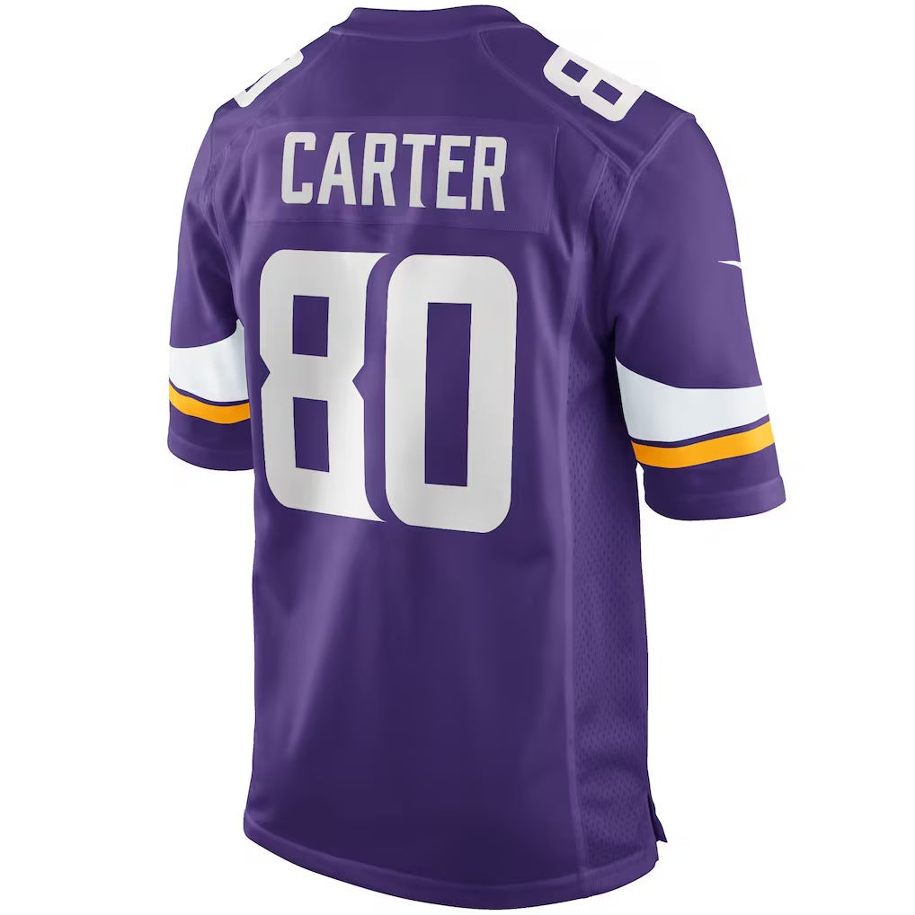 McAdo MN.Vikings #80 Cris Carter Purple Game Retired Player Stitched Jerseys
