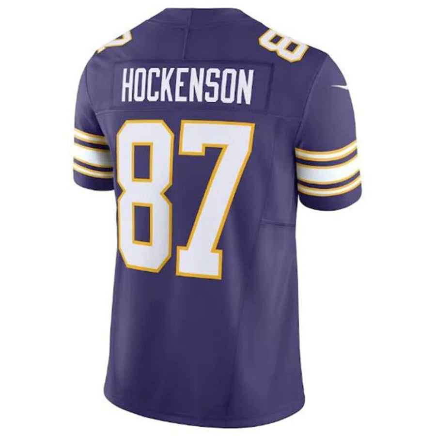 McAdo MN.Vikings #87 T.J. Hockenson Classic Vapor F.U.S.E. Limited Player Jersey - Purple American Stitched Jerseys