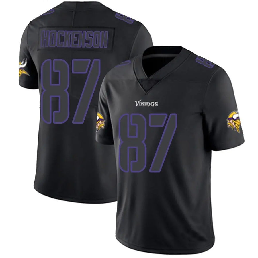 McAdo MN.Vikings #87 T.J. Hockenson Player Limited Black Impact Game Stitched Jerseys