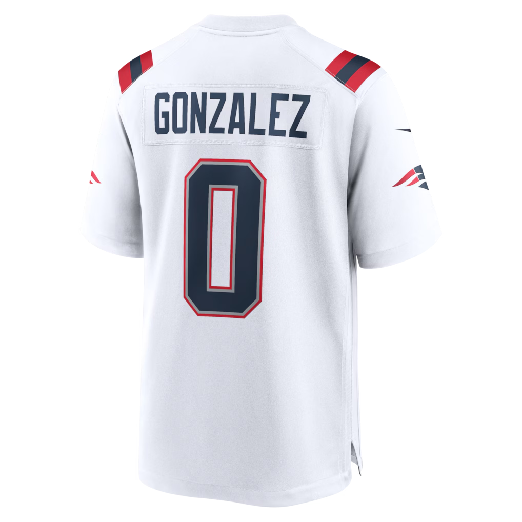 McAdo NE.Patriots #0 Christian Gonzalez White Game Stitched Jerseys