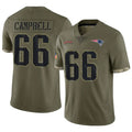 McAdo NE.Patriots #66 Will Campbell Player Olive Salute To Service Limited Stitched Jerseys