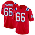 McAdo NE.Patriots #66 Will Campbell Player Red Home Game Stitched Jerseys