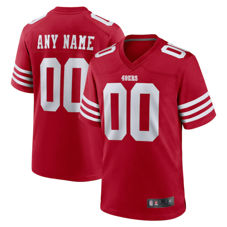 McAdo Custom SF.49ers Scarlet Game Home Stitched Jerseys