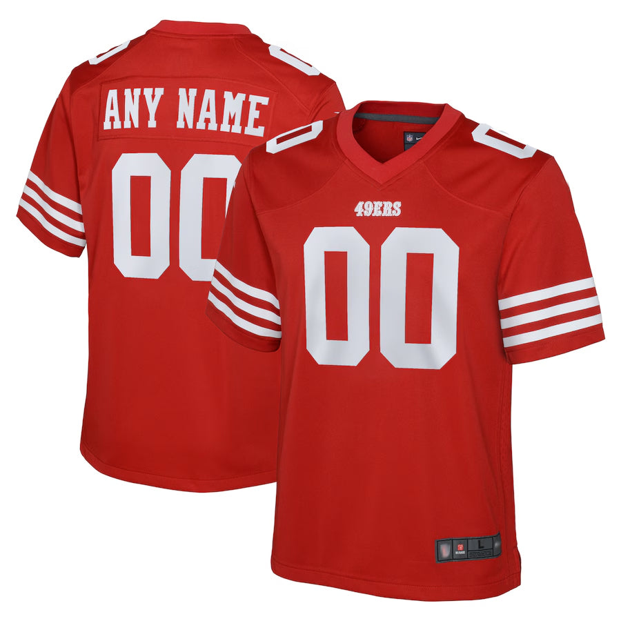 McAdo Custom SF.49ers Red Game Team Colour Stitched Jerseys